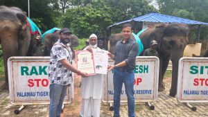 Read more about the article विश्व हाथी दिवस पर सम्मानित किए गए पीटीआर के महावत
