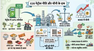 Read more about the article E20 पेट्रोल से क्यों बढ़ी चीनी की कीमत? जानिए पेट्रोल से चीनी का कनेक्शन और किन चीजों पर पड़ा असर